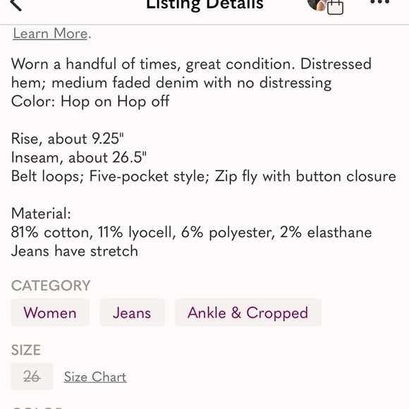 Mother The Rascal Crop Fray - Picture 8 of 8